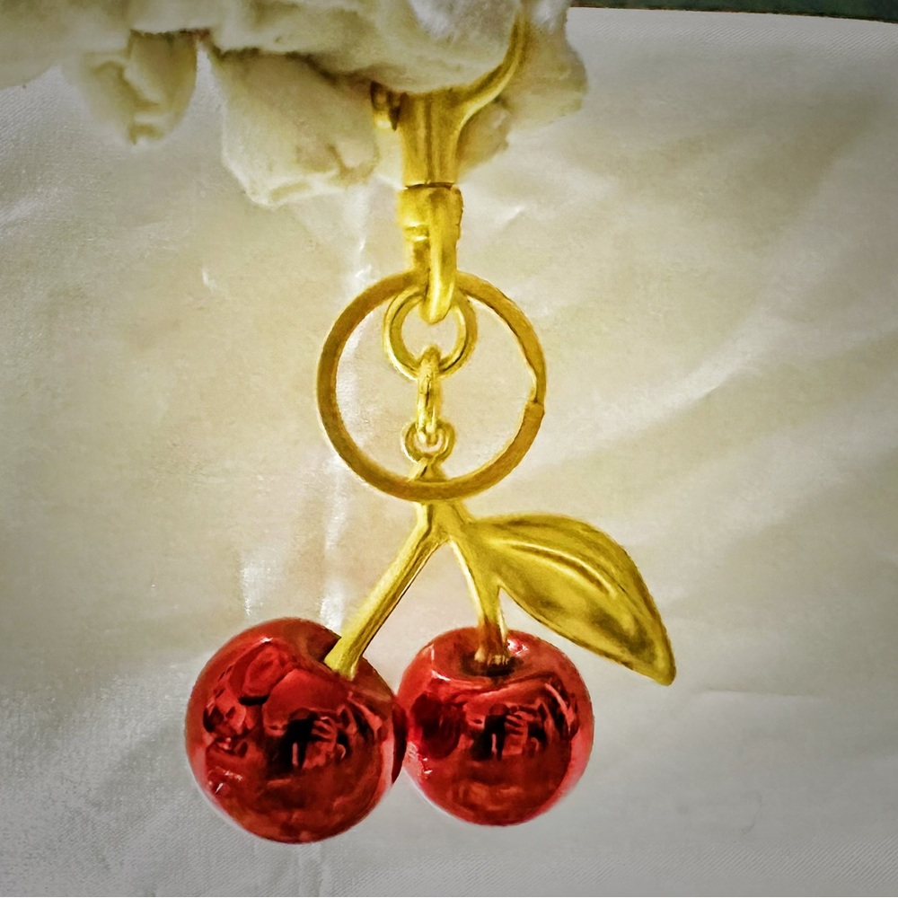 Gold and Red Cherry Keychain - Picture 7 of 12